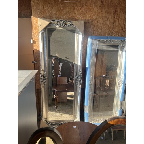 679 - large silver framed mirror