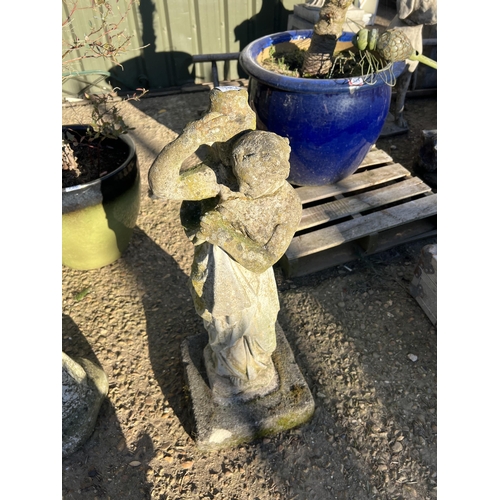 737 - concrete statue lady with urn on shoulder