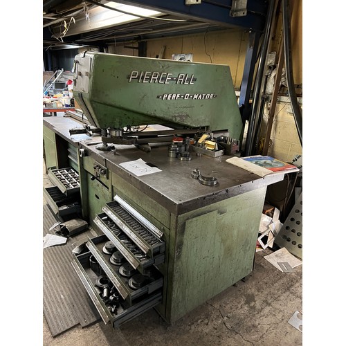 17 - Pierce All Punching Machine Lots of tooling in draws