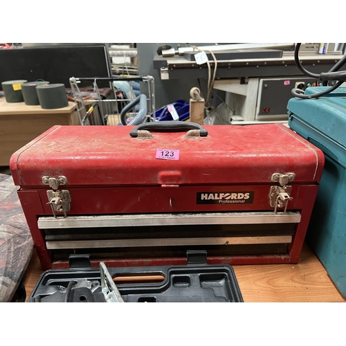 123 - Red metal tool box