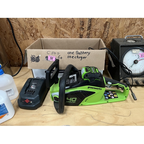 50 - Greenworks cordless chainsaw