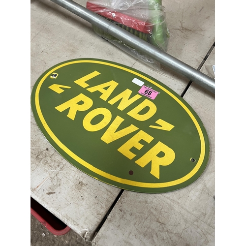 68 - vintage style enamel sign , LAND ROVER