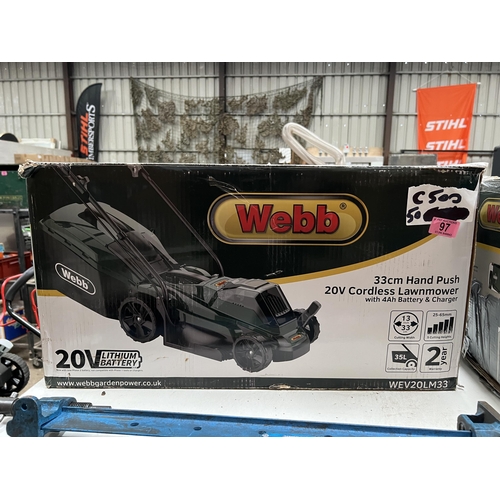 97 - Webb 20v cordless mower