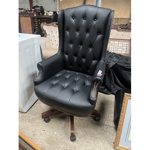 400 - black leather , button back office chair