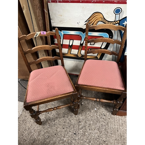 98 - 2 x oak chairs