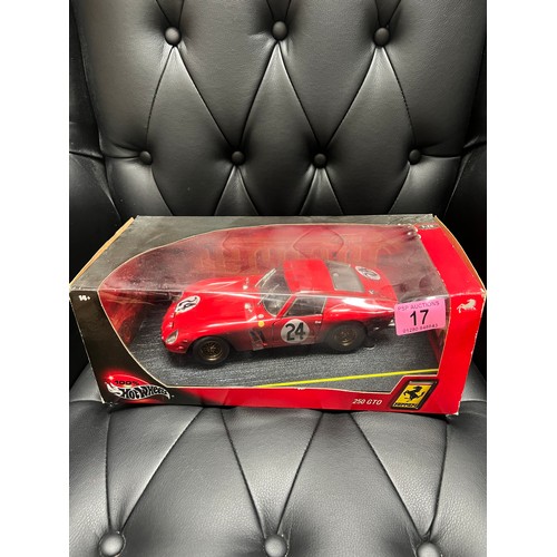 17 - 100% Hot wheels 1:18 Ferrari 250 GTO diecast model