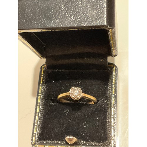 18 - Diamond 9ct gold ring , single diamond solitaire ring , full hallmarks , size G. weight 1.57 grams ,... 