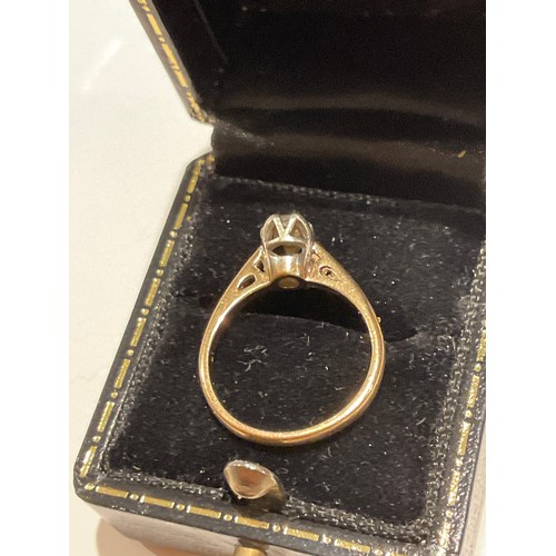 18 - Diamond 9ct gold ring , single diamond solitaire ring , full hallmarks , size G. weight 1.57 grams ,... 