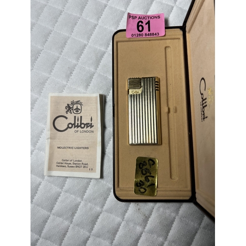 61 - vintage Colibri lighter with case