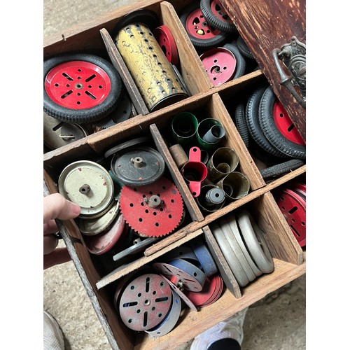 80 - LARGE Qty MECCANO red / blue , brass parts plus instruction booklets , 8 draws full , in cabinet