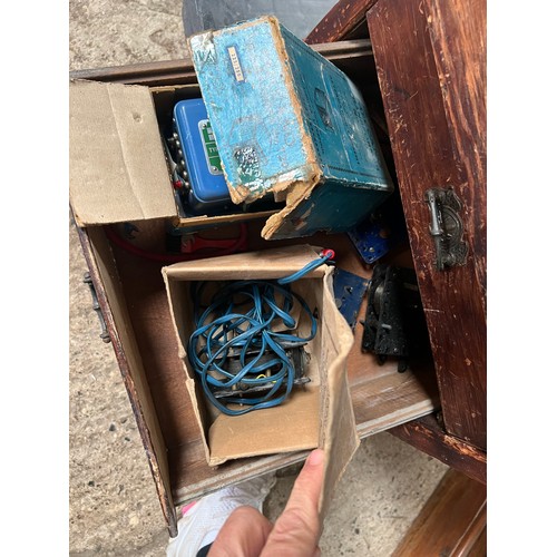 80 - LARGE Qty MECCANO red / blue , brass parts plus instruction booklets , 8 draws full , in cabinet