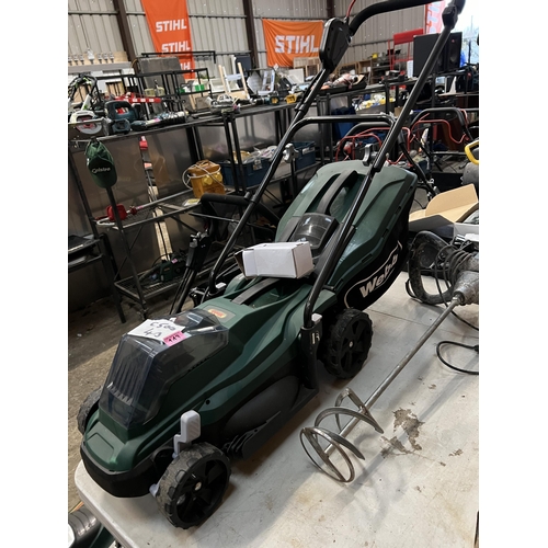 143 - Webb cordless mower with battery / charger