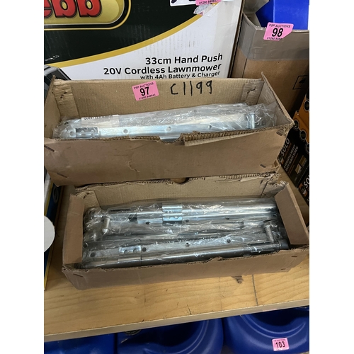 97 - Qty new 12” tower bolts