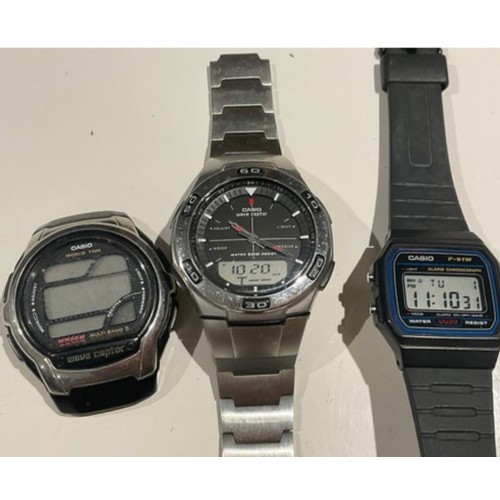 32 - 3 x Casio watches , Wave ceptor , F91W , WR50 , SAS clearance find