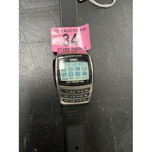 34 - CASIO data bank EDB 600 , working order with original strap