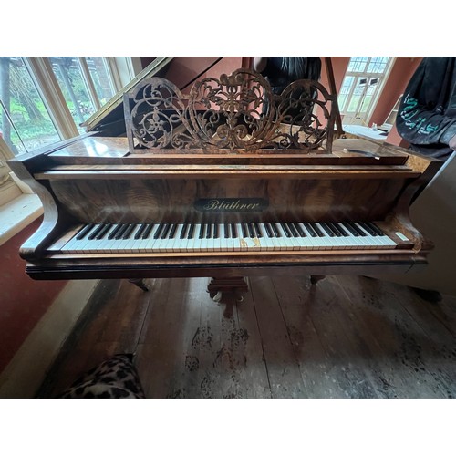 406 - Bluthner Piano for Auction Burr Walnut Piano 1450Wx1800Lx1000H<br />Bluthner Piano Sold in Situ in S...