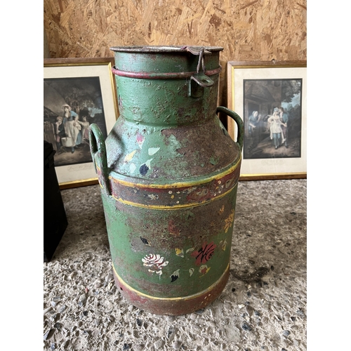 436 - painted milk churn