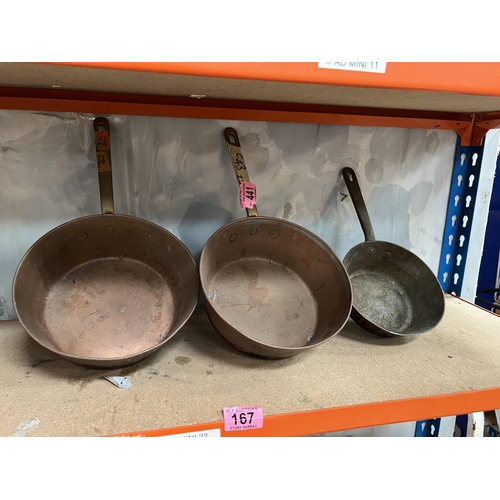 441 - 3 x heavy copper pan