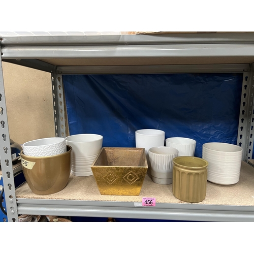 456 - 9 x indoor plant pots