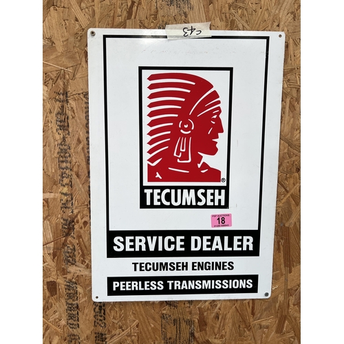 18 - vintage `TECUMSEH sign