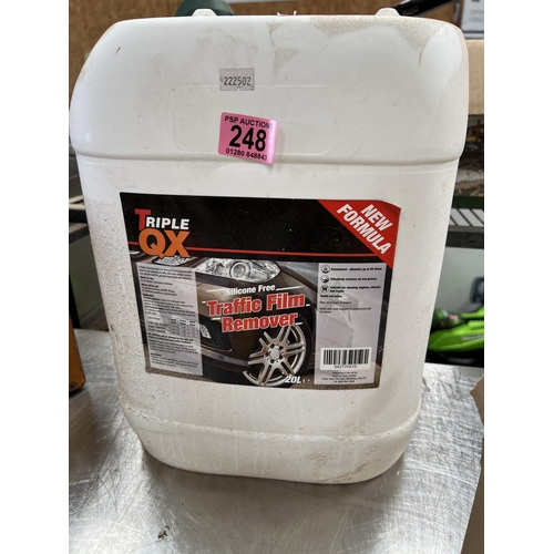 248 - `triple X traffic film remover 20 litres   withdrawn  withdrawn