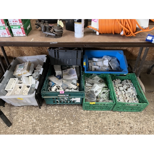 32 - 6 x trays mixed electrical insulation items