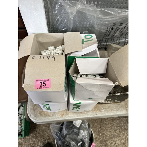 35 - 8 boxes cable clips