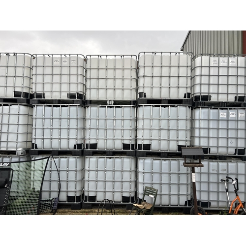 584 - 1000 litre IBC tank , used once for food products , clean / tidy