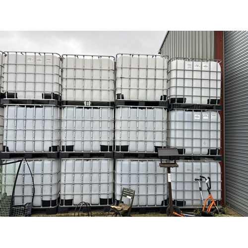 590 - 1000 litre IBC tank , used once for food products , clean / tidy