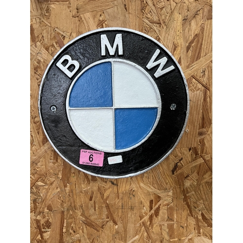 6 - cast iron wall plaque BMW h450