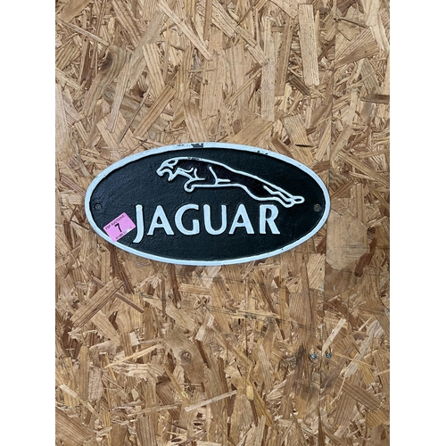 7 - cast iron wall plaque Jaguar h