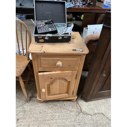 1057 - pine bedside cabinet