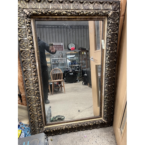 680 - large antique style mirror 109cm x 157cm