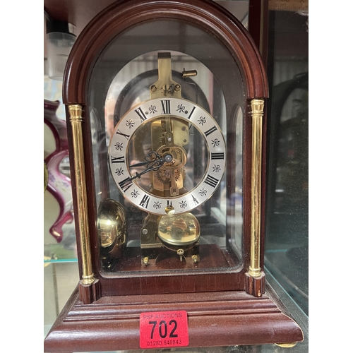 702 - skeleton mechanical mantle clock