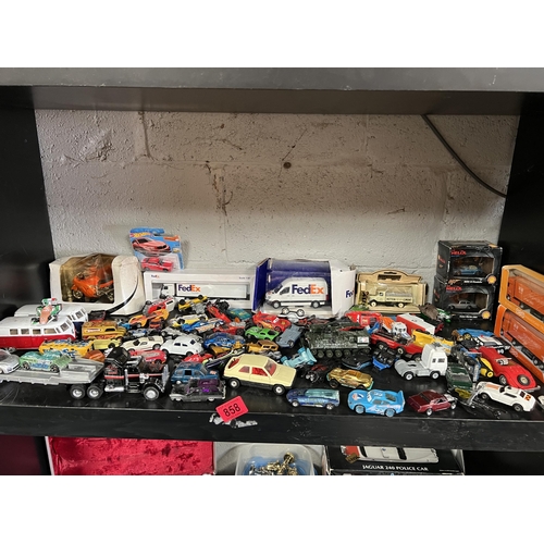 858 - shelf mixed diecast vehicles / cars