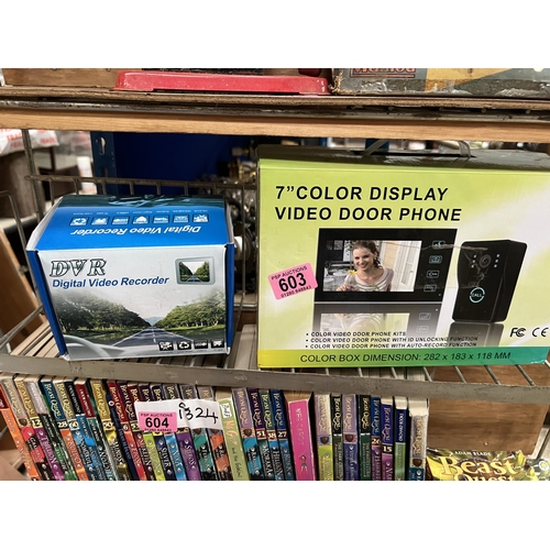 603 - new boxed video door phone & car dash cam