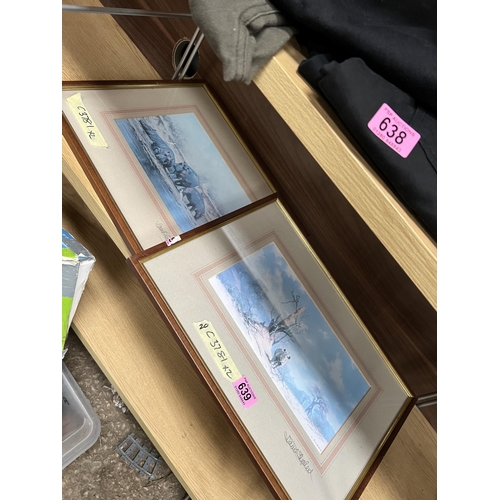 639 - 2 x framed signed prints