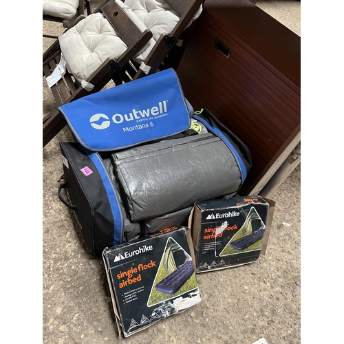 644 - Outwell tent in bag plus 2 x air beds , unchecked