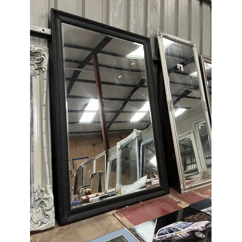 797 - large black framed mirror 168cm x 96cm