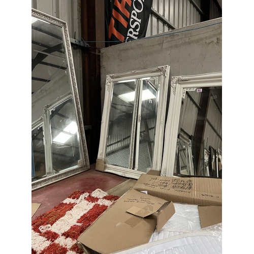 800 - white framed mirror 107cm x 74cm