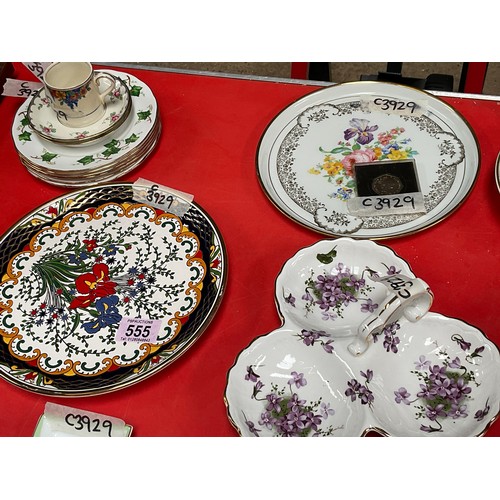 555 - mixed China , carnival glass bowl etc..