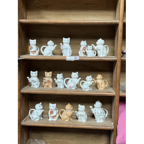 461 - 17 x Chinese CAT tea pots