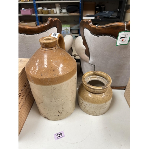 549 - glazed flagon & pot