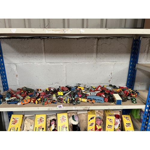 596 - Qty play worn die cast vehicles