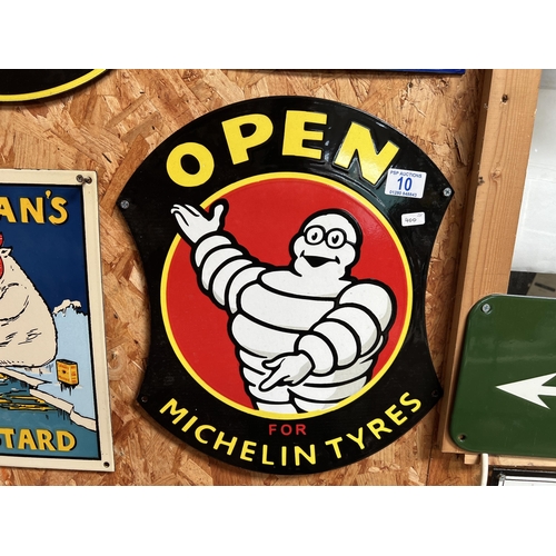 10 - vintage style enamel sign MICHELIN TYRES H400