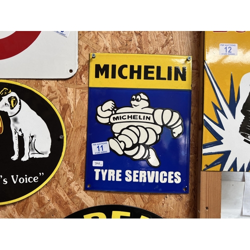 11 - vintage style enamel sign MICHELIN TYRES H398