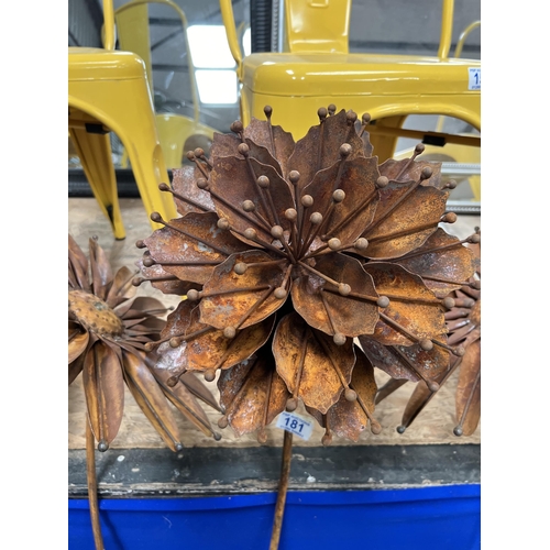 181 - Large metal flower on stick h