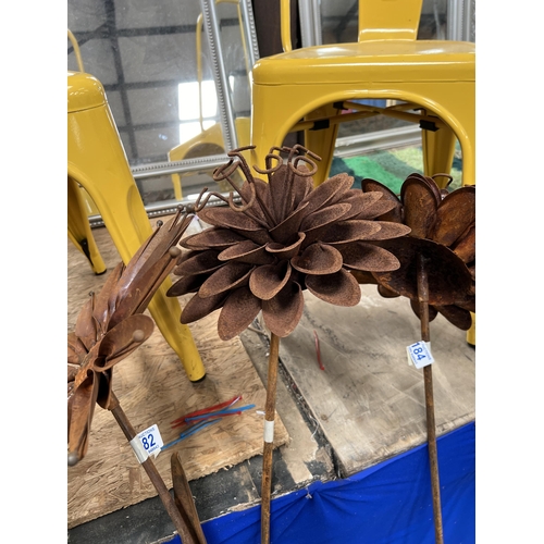 183 - Large metal flower on stick h