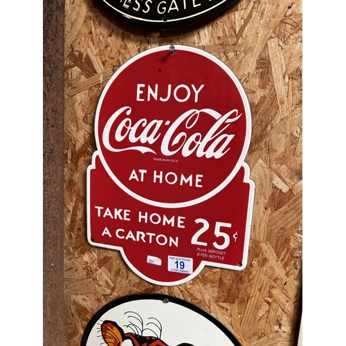 19 - vintage style enamel sign COLA h381