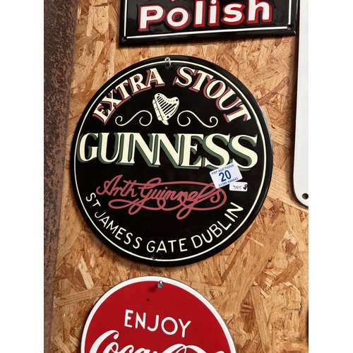 20 - vintage style enamel sign GUINNESS h385